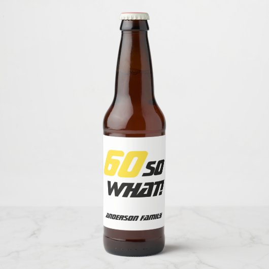 60e verjaardag Funny Motivatie Bier Etiket (Voorkant)