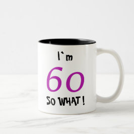 60e verjaardag Funny Motivational Tweekleurige Koffiemok