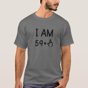 60e verjaardag gag Gift Idea 59 Middenvinger Turni T-shirt