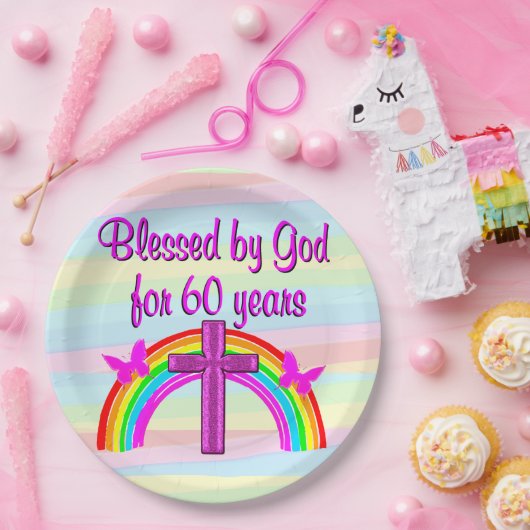  60E VERJAARDAG GEBEDEN PAPIEREN BORDEN PAPIEREN BORDJE (Feest)