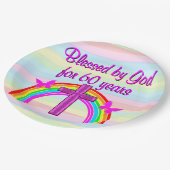  60E VERJAARDAG GEBEDEN PAPIEREN BORDEN PAPIEREN BORDJE (Gekanteld)