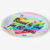 60E VERJAARDAG GEBEDSFEEST PAPIEREN BORDEN PAPIEREN BORDJE (Gekanteld)