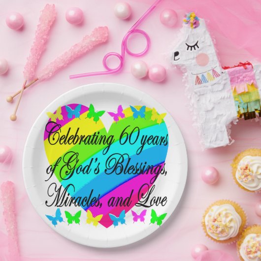  60E VERJAARDAG GEBEDSGESCHENKEN PAPIEREN BORDJE (Feest)