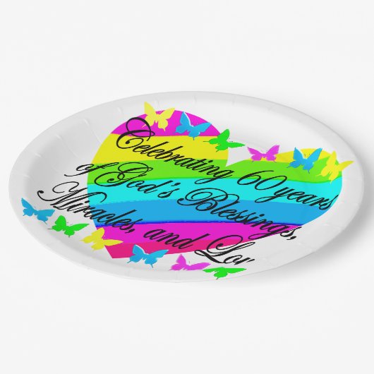  60E VERJAARDAG GEBEDSGESCHENKEN PAPIEREN BORDJE (Gekanteld)