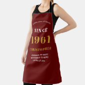 60e verjaardag Geboren 1961 Red Gold Man Schort (Insitu)