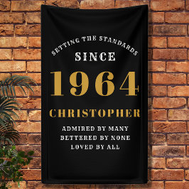 60e Verjaardag Geboren 1964 Naam Toevoegen Zwart G Spandoek