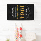 60e verjaardag Geboren 1964 Naam toevoegen Zwart G Spandoek (Insitu)