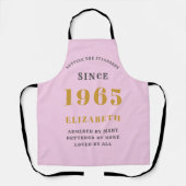 60e verjaardag Geboren 1965 Pink Grey Lady's Schort (Voorkant)