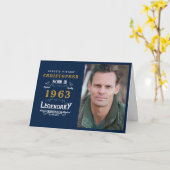 60e verjaardag Geboren in 1963 Fotosjabloon Legend Kaart (Gele Bloem)