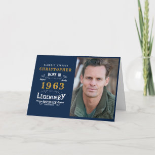 60e verjaardag Geboren in 1963 Fotosjabloon Legend Kaart