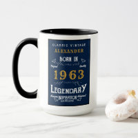 60e verjaardag Geboren in 1963 Legend Blue Gold