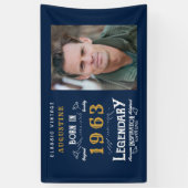 60e verjaardag Geboren in 1963 Legend Blue Gold Ph Spandoek (Verticaal)
