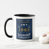 60e verjaardag Geboren in 1963 Retro Legend Blue G