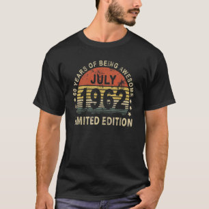 60e verjaardag, geboren in juli 1962, 60 jaar t-shirt