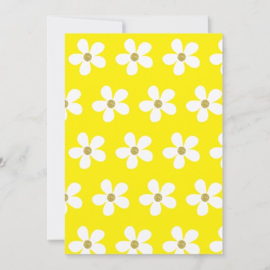 60e verjaardag Geel Eenvoudige madeliefjes Gouden  Kaart (Achterkant)