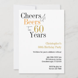 60e verjaardag gejuich bieren minimaal feest kaart