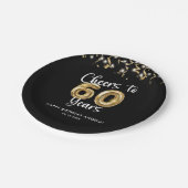 60e verjaardag gejuich tot 60 jaar aangepaste kleu papieren bordje (Gekanteld)