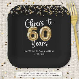 60e verjaardag gejuich tot 60 jaar aangepaste kleu papieren bordje