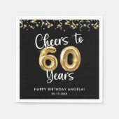 60e verjaardag gejuich tot 60 jaar aangepaste kleu servet (Voorkant)