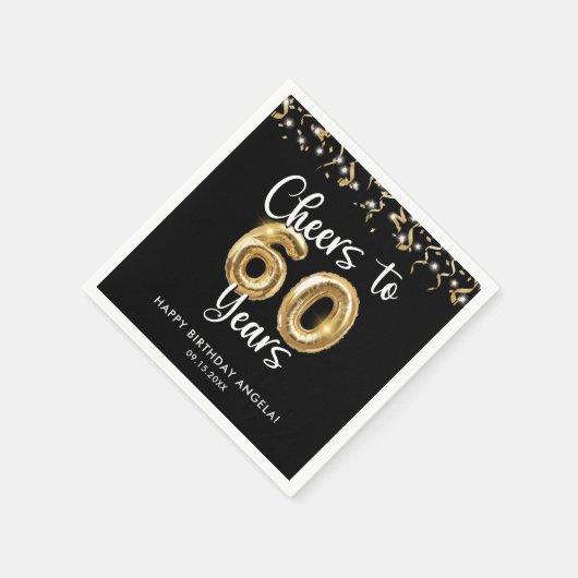 60e verjaardag gejuich tot 60 jaar aangepaste kleu servet (Hoek)