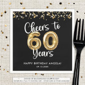 60e verjaardag gejuich tot 60 jaar aangepaste kleu servet