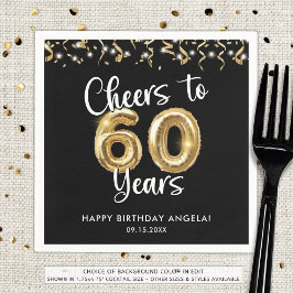 60e verjaardag gejuich tot 60 jaar aangepaste kleu servet