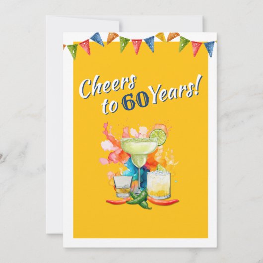 60e verjaardag gejuich voor 60 jaar Mexicaanse Fie Kaart (Achterkant)