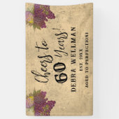 60e verjaardag gejuich voor 60 jaar wijngaard verj spandoek (Verticaal)