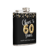 60e verjaardag gejuich voor 60 jaar zwart goud heupfles (Rechts)