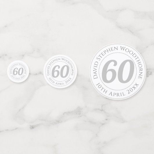 60e verjaardag gepersonaliseerd confetti (Voorkanten)