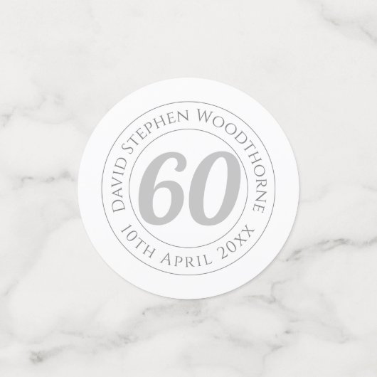 60e verjaardag gepersonaliseerd confetti (Kleine voorkant)