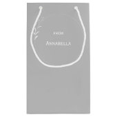 60e verjaardag gepersonaliseerd grijs klein cadeauzakje (Achterkant)