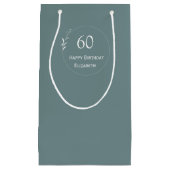 60e verjaardag gepersonaliseerd groen klein cadeauzakje (Voorkant)