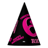 60e verjaardag gepersonaliseerde foto roze zwart feesthoedjes (Links)