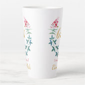 60e verjaardag Gepersonaliseerde Girly Floral Femi Latte Mok (Voorkant)