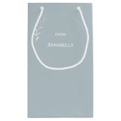 60e verjaardag gepersonaliseerde lichtblauw klein cadeauzakje (Achterkant)