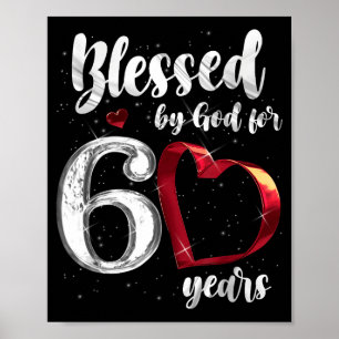 60e verjaardag Gezegend door God voor 60 jaar verj Poster