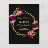 60e verjaardag gijzelaar zwart sparen de datum briefkaart (Voorkant)