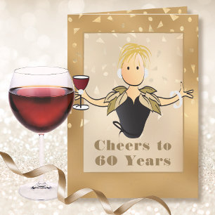 60e Verjaardag Glitter Sparkle Fabulous Voor Haar Kaart