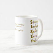 60e verjaardag Gold 60e akoestisch Koffiemok (Voorkant rechts)