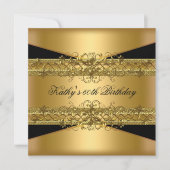 60e verjaardag Gold Black 60 Kaart (Voorkant)