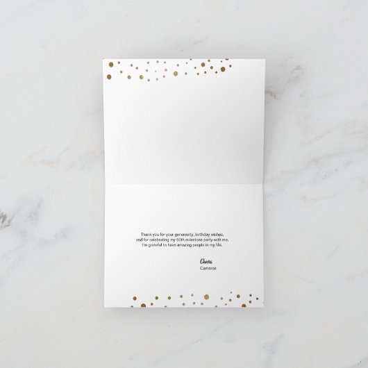 60e verjaardag Gold Black  Bericht Bedankkaart (Binnen)