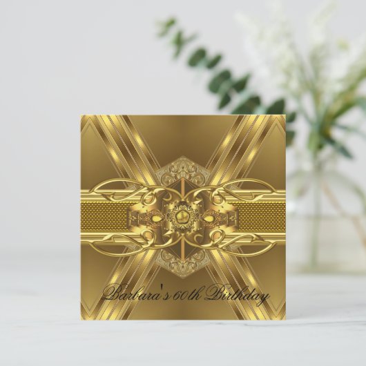 60e verjaardag Gold Black  juweel 2 Kaart (Staand voorkant)