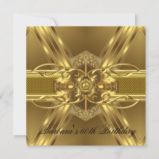 60e verjaardag Gold Black  juweel 2 Kaart (Voorkant)