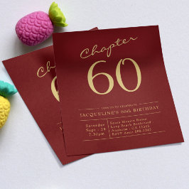 60e verjaardag Gold Burgundy - Begrotingsuitnodigi Flyer