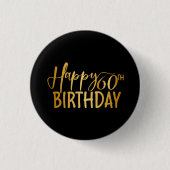 60e verjaardag Gold Glitter Happy 60e verjaardag Ronde Button 3,2 Cm (Voorkant)