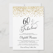 60e verjaardag Gold Glitter Kaart (Voorkant)