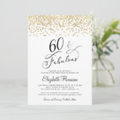 60e verjaardag Gold Glitter Kaart (Staand voorkant)