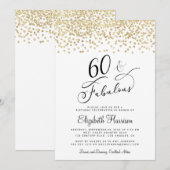 60e verjaardag Gold Glitter Kaart (Voorkant / Achterkant)