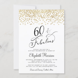 60e verjaardag Gold Glitter Kaart